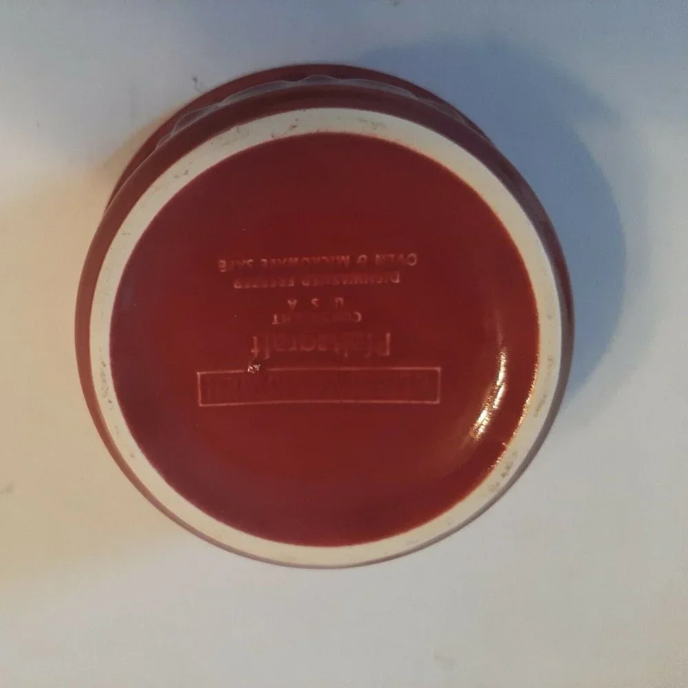 Red White Pfaltzgraff Ramekin Stoneware Dish
